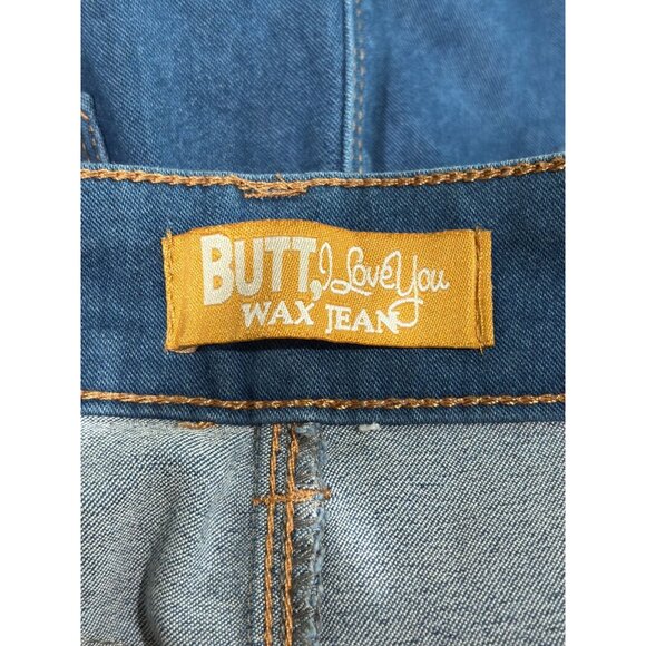 Womens Wax Jean "Butt I Love You" Blue Skinny Jeans Size 11 - Picture 10 of 14